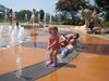 Addie in the fountain 