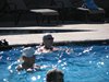 Deb participating in Aqua Zumba at the Palms RV Resort