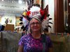 Deb with Indian War Bonnet