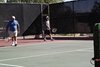 Phil and Claude playing tennis at Jojoba Hills RV Resort
