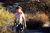 Deb hiking out in the BLM near Jojoba Hills RV Resort