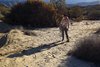 Deb hiking out in the BLM near Jojoba Hills RV Resort