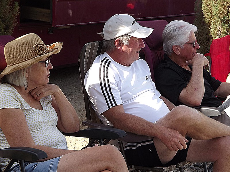 Deb, Jim and Bill cheering us on