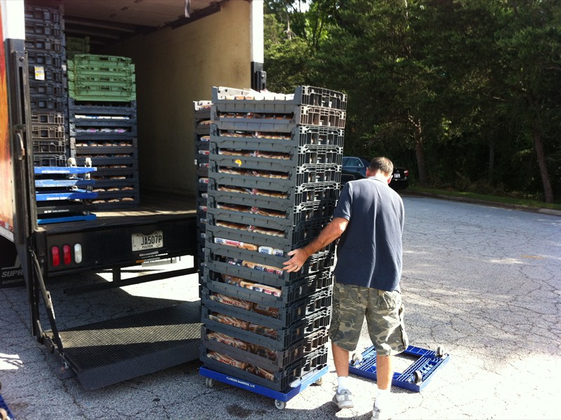 Phil helping Parks deliver bread