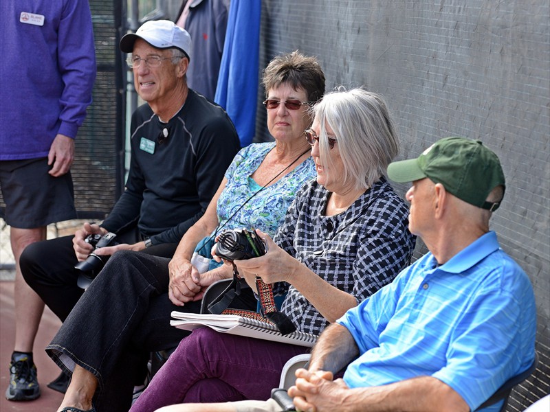 Pickleball fans including Sharon and Deb