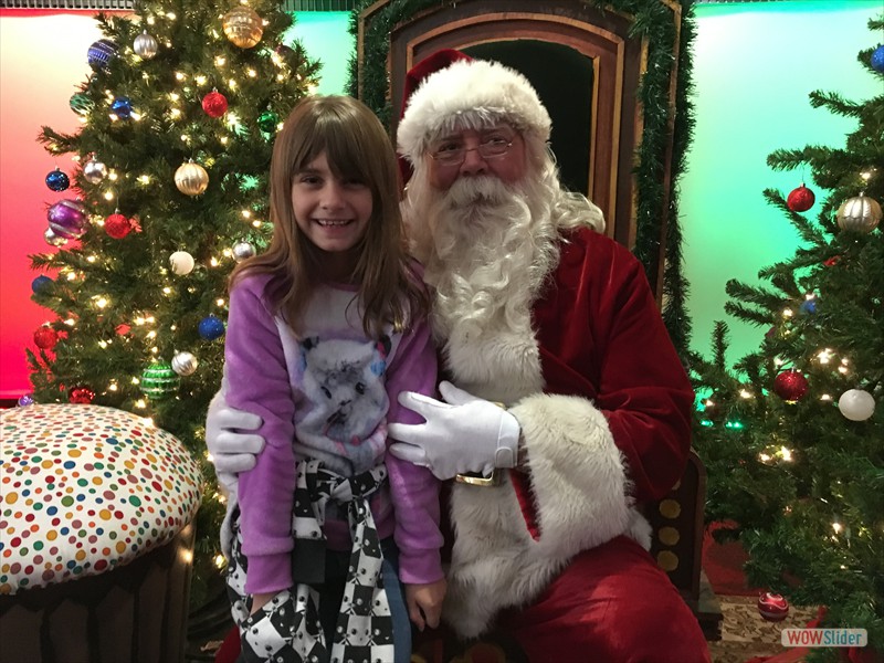 Addy with Santa in Birmingham, AL