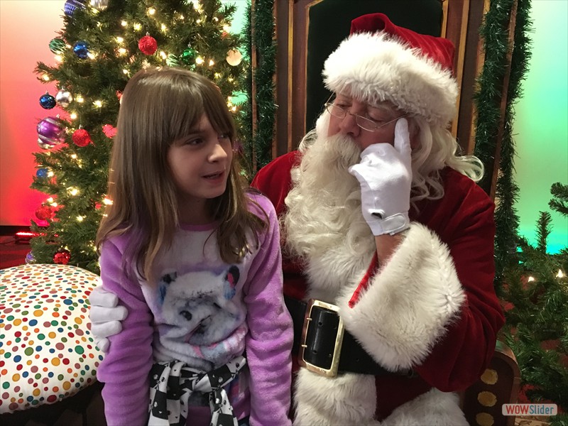 Addy with Santa in Birmingham, AL