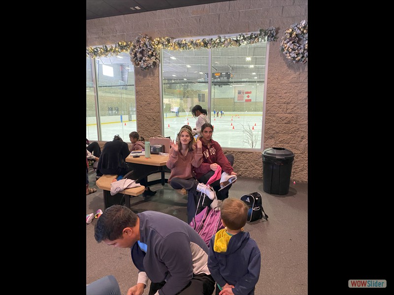 Addy at ice skating lessons