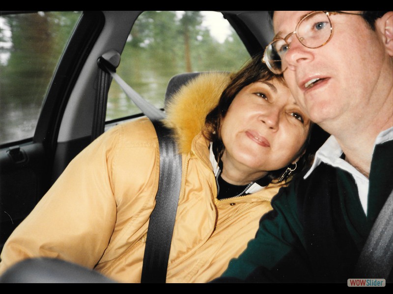 Deb and Phil on drive from Grand Canyon