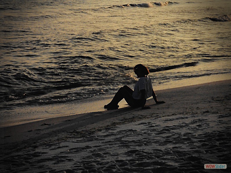 Deb on Beach at sunset