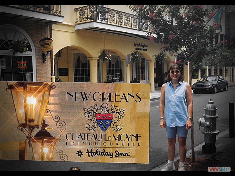 Deb outside hotel in New Orleans LA